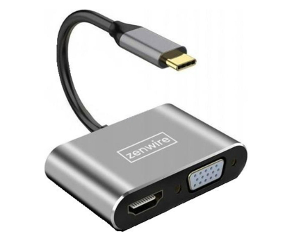 Przejściówka Zenwire Przejściówka USB-C 4w1 HDMI 4K VGA USB PD 87W